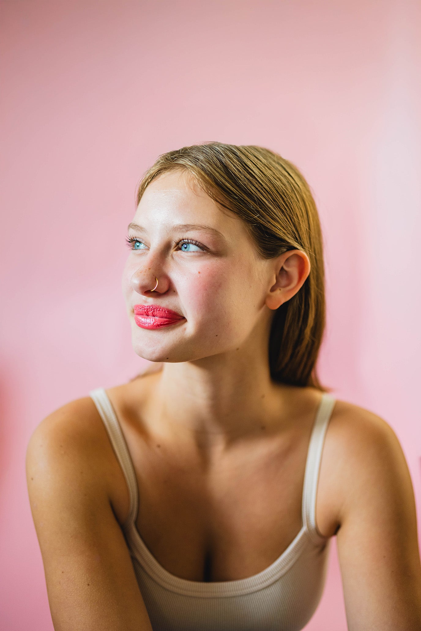 Bloom pink lip gloss