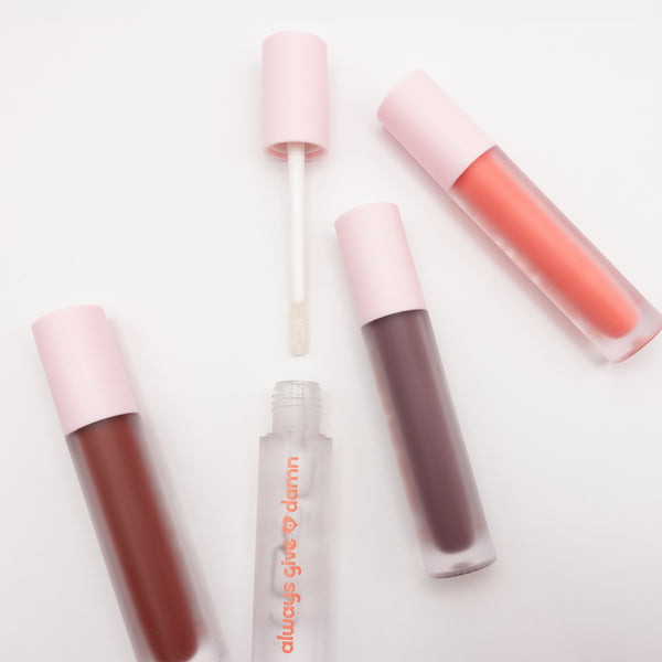 All four shades including red, clear, purple, and pink